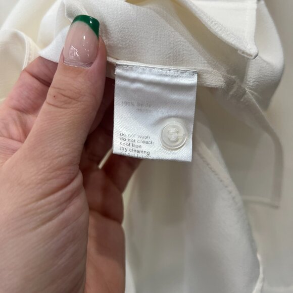 $1400 Akris Ivory Silk Sheer Button Down Stand Up Collar Blouse Top size 6/FR 38 - Picture 9 of 9